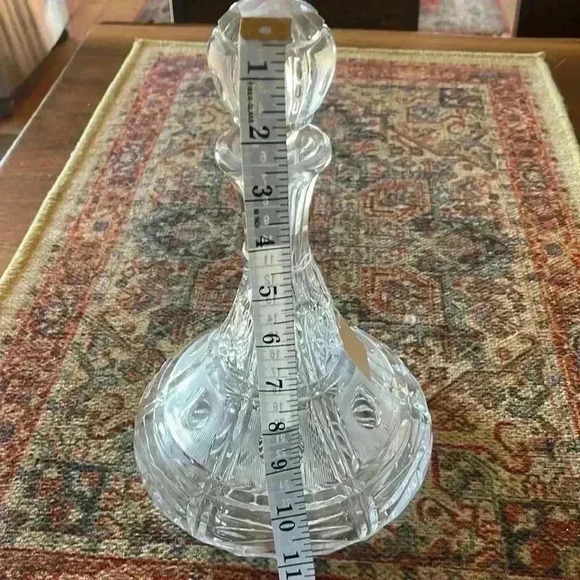 Cut glass beautiful wine decanter. Heavy. 1960s. - Picture 8 of 8